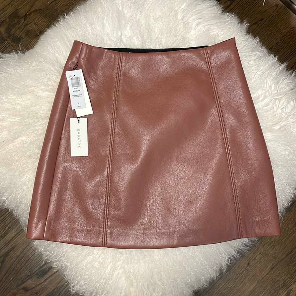 Vegan leather mini skirt